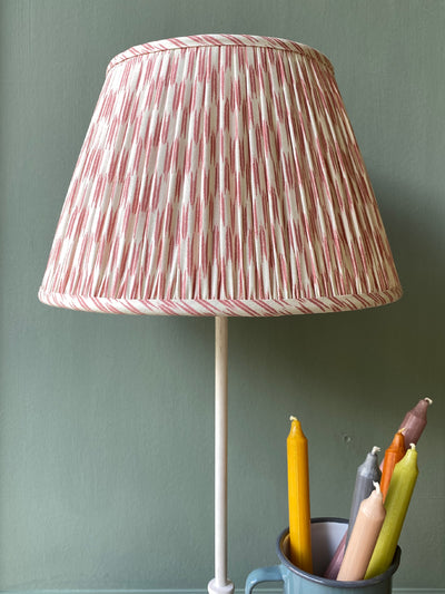 Ian Sanderson pink and white lampshade on lamp