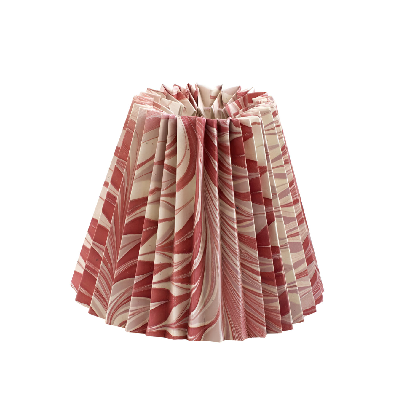 Pleated Pink and Red Star Anise Lampshade