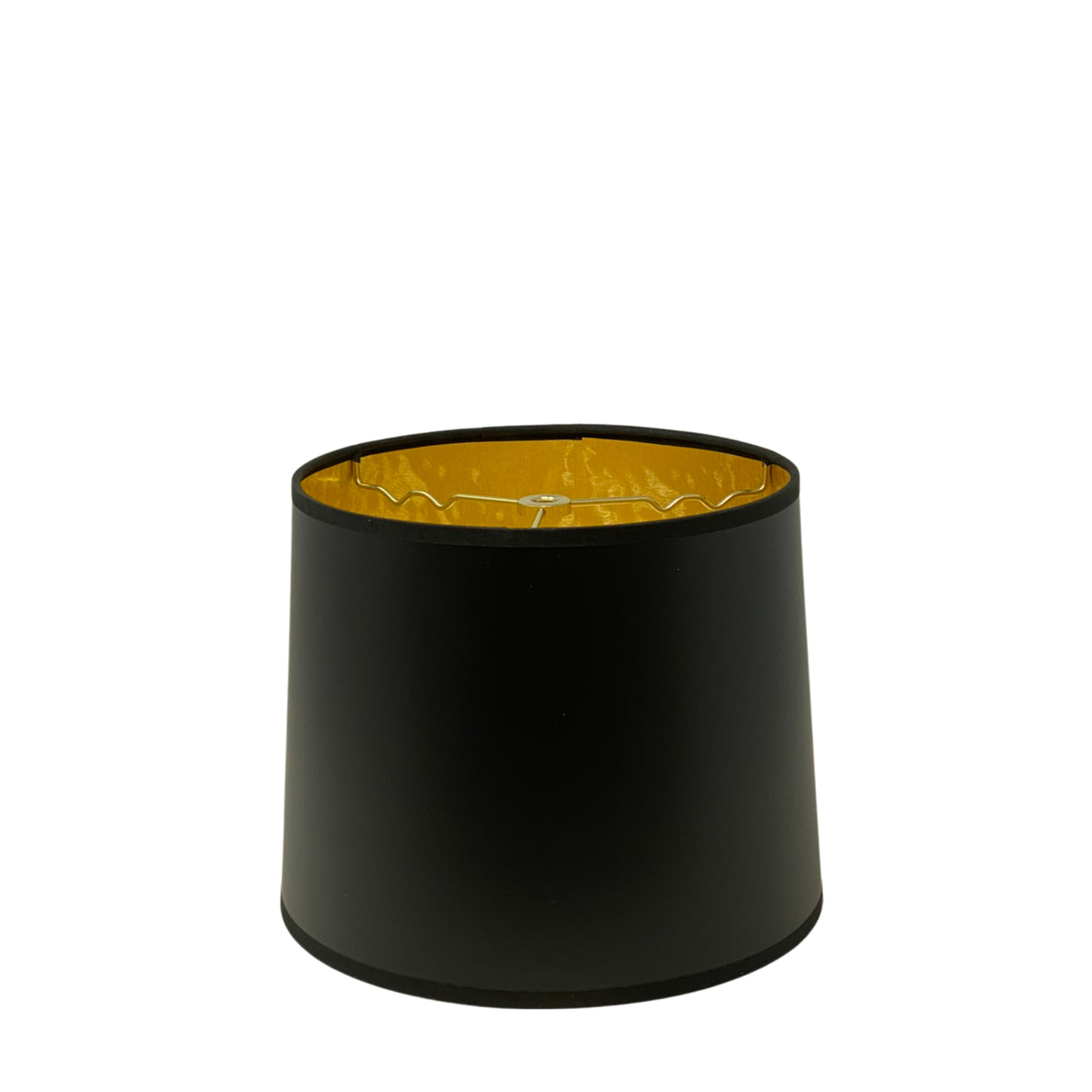 Black Retro Drum Lampshade with Gold Interior