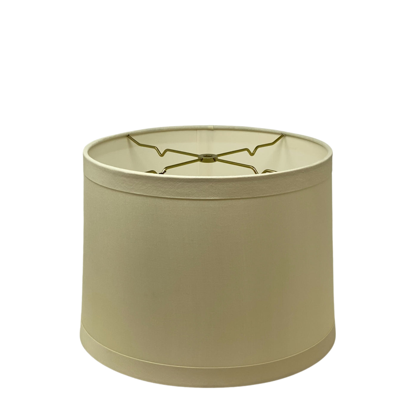 Ivory Silk Banded Drum Lampshade