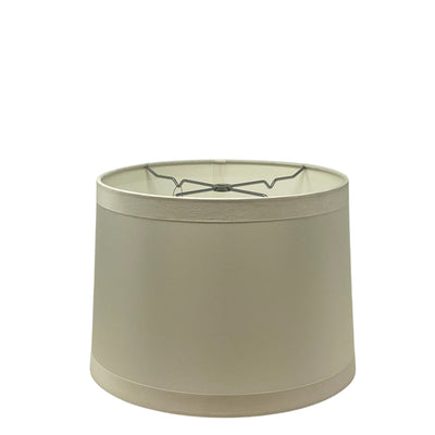 White Silk Banded Drum Lampshade