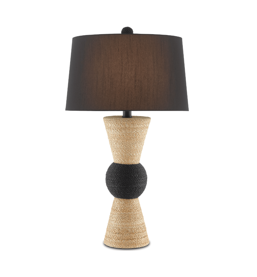 Black and Tan Rope Table Lamp