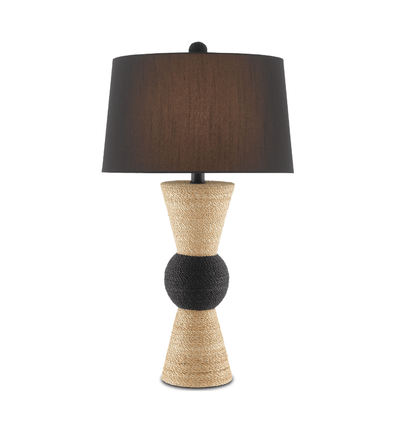 Black and Tan Rope Table Lamp