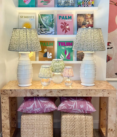 Ian Sanderson Green and Burgundy Briar Rose Dulcie Lampshade