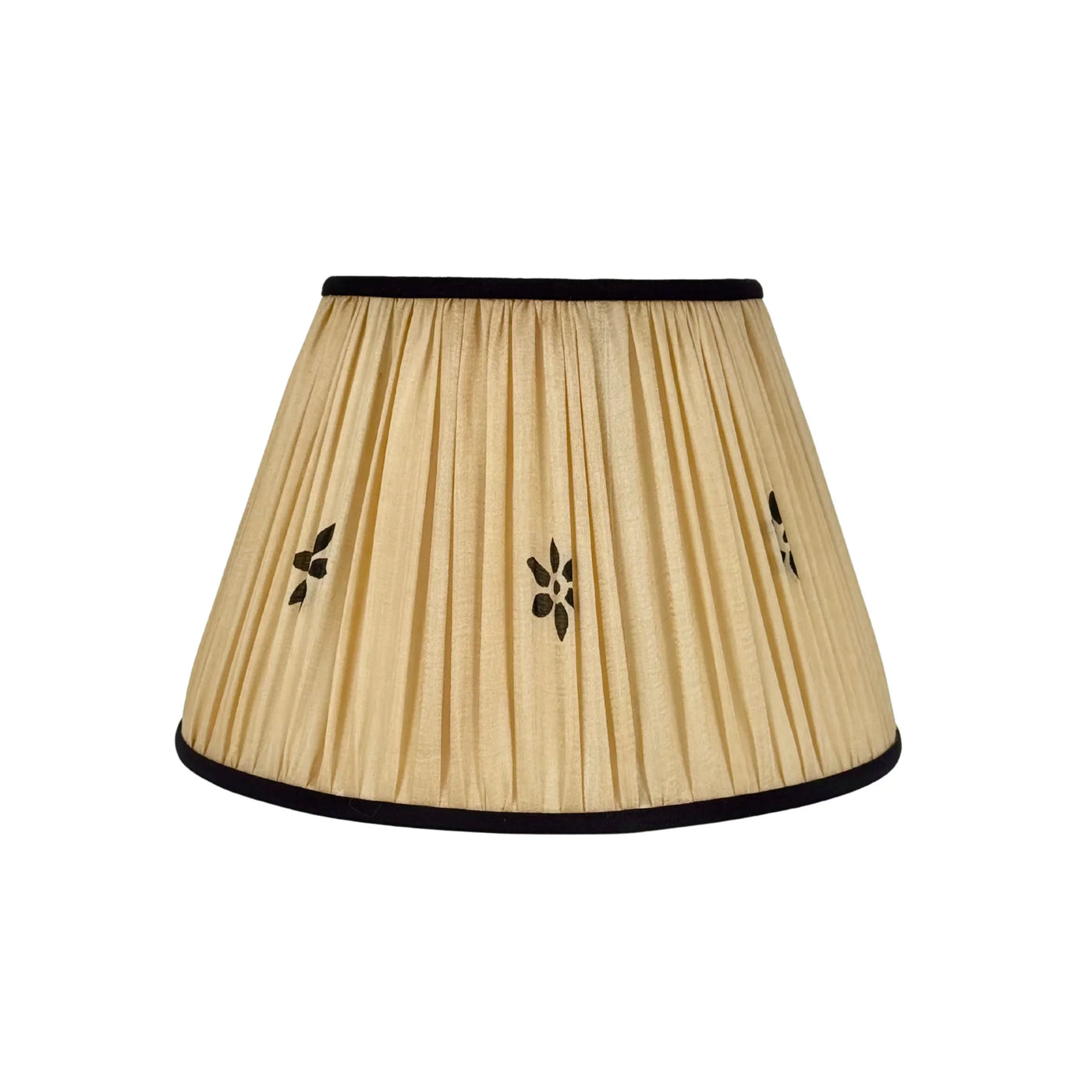 12 in Caramel & Black Sari Lampshade with Black Silk Trim