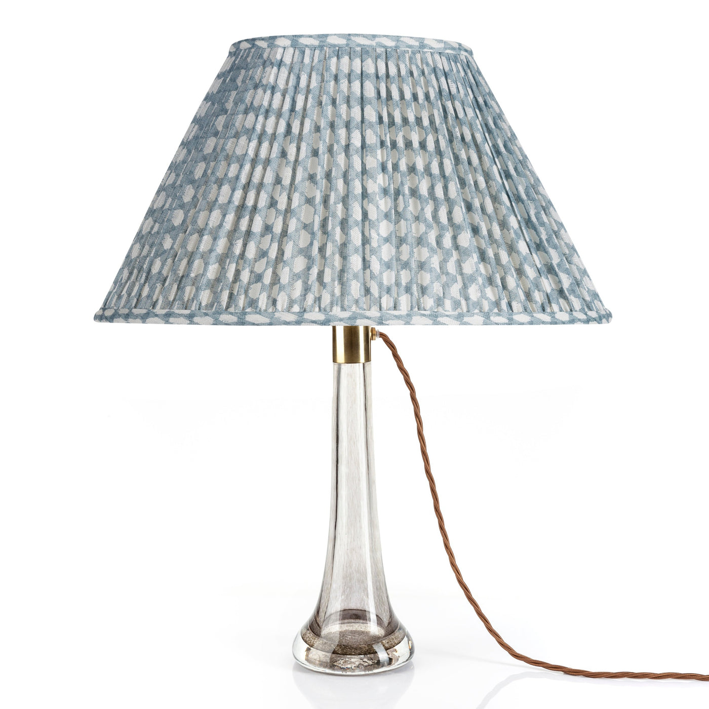 Fermoie Light Blue Wicker Oval Lampshade