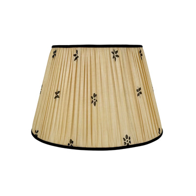 Caramel & Black Sari Lampshade with Black Silk Trim