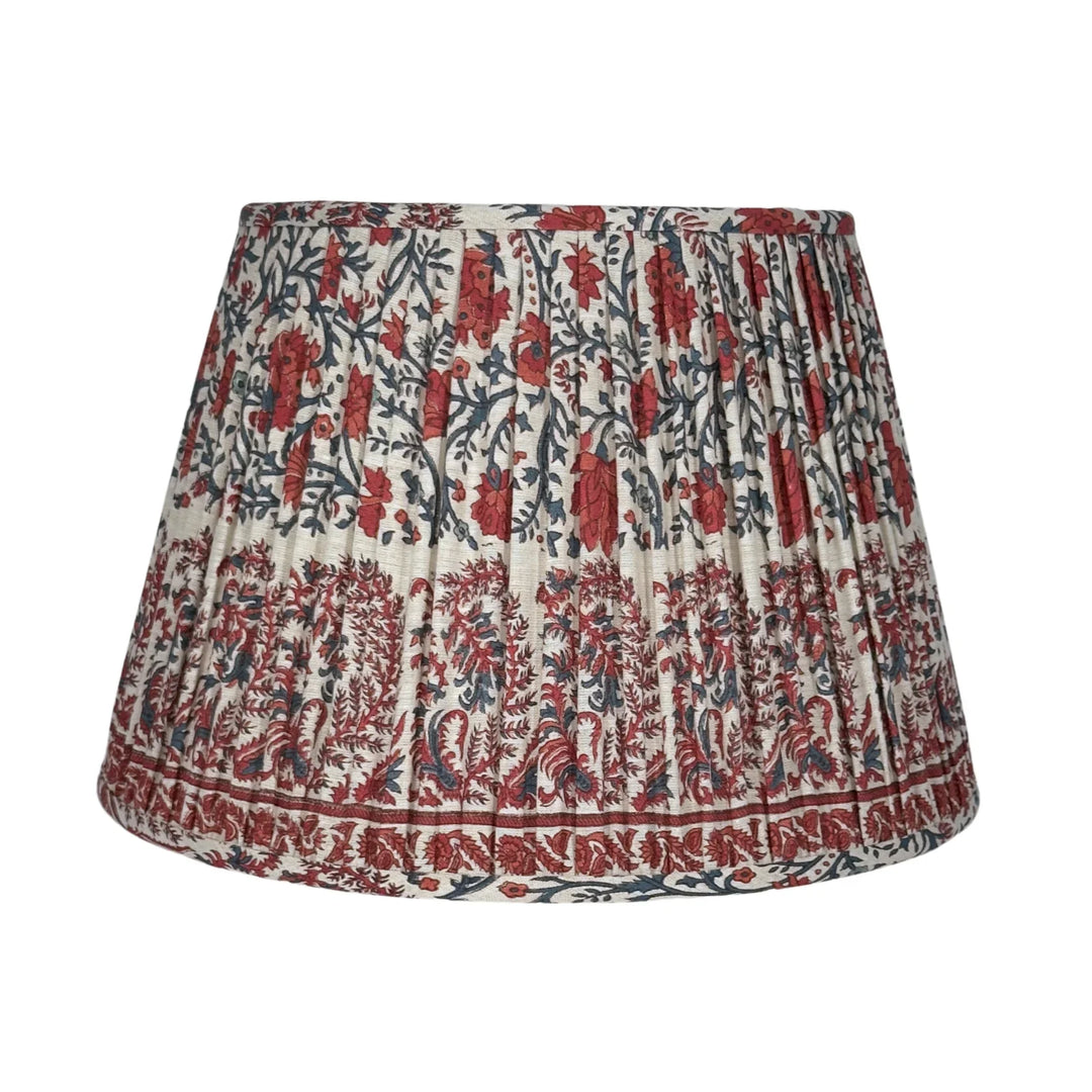 Ian Sanderson Red and Blue Bordeaux Mallow Border Lampshade