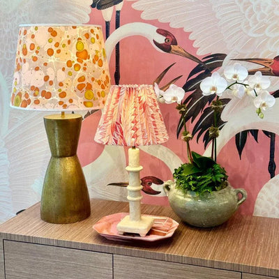 Marbled paper lamp shade 