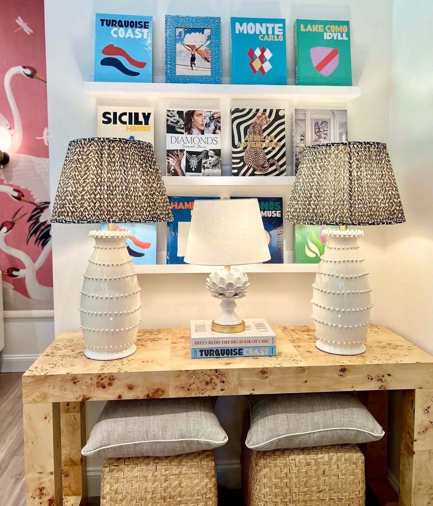 Spitzy Ceramic Table Lamp in Ivory Crackle