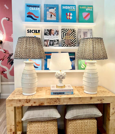 Spitzy Ceramic Table Lamp in Ivory Crackle