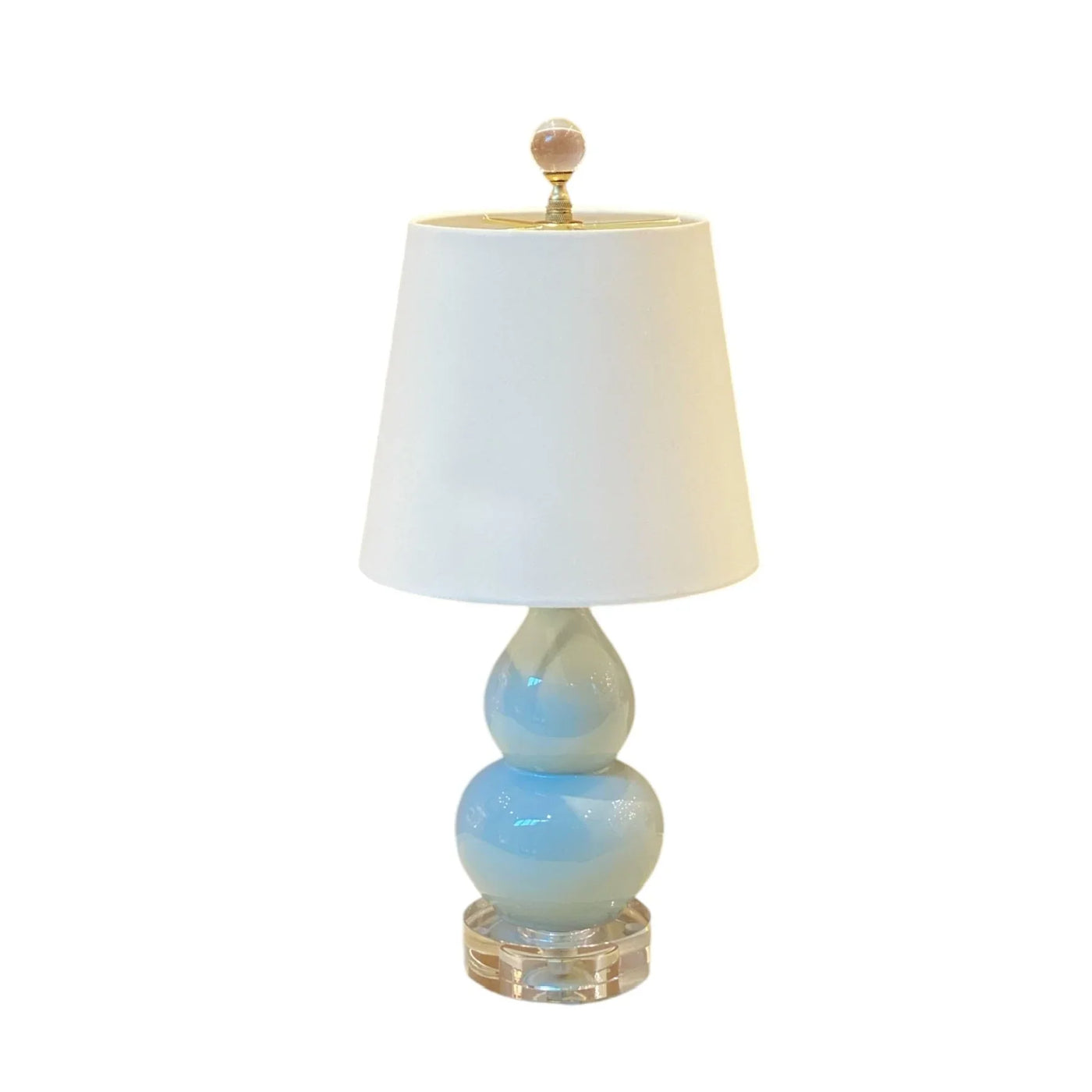 Mini Palladian Blue Porcelain Double Gourd Lamp