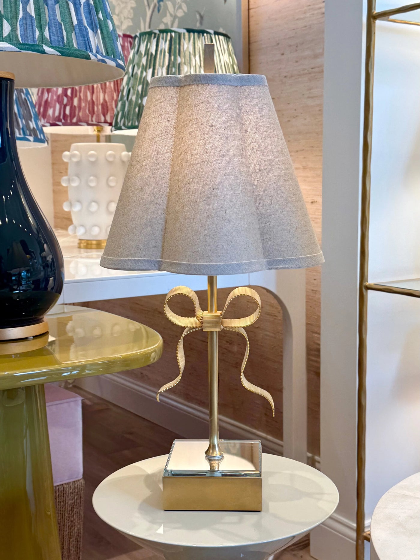 Natural Linen Out Scallop Hardback Lampshade