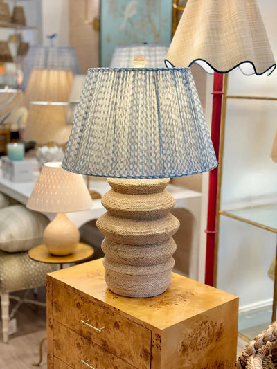 Fermoie Light Blue Wicker Lampshade 