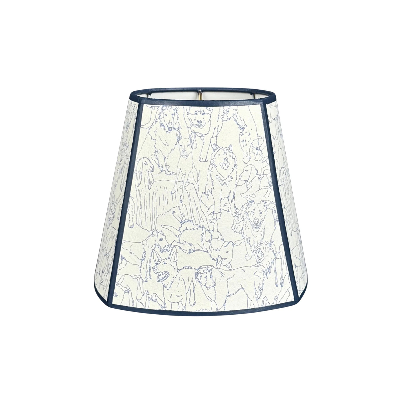 Aux Abris - Friends Blue Dogs on White Wallpaper Lampshade