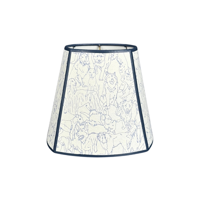 8in Aux Abris - Friends Blue Dogs on White Wallpaper Lampshade