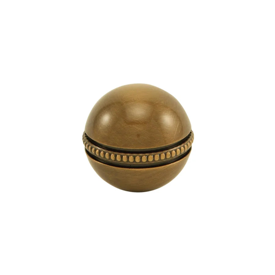 Antique brass beaded ball finial
