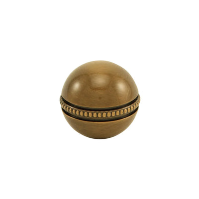 Beaded Ball Finial in Antique Brass