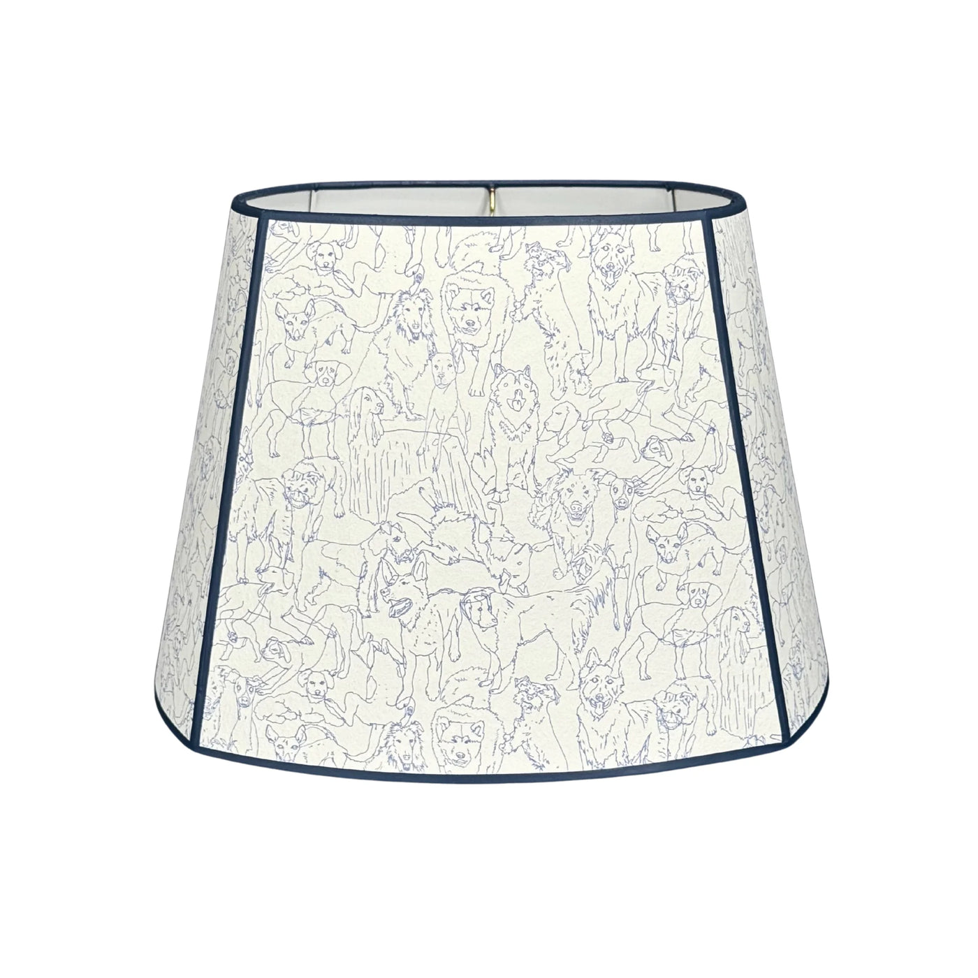 Aux Abris - Friends Blue Dogs on White Wallpaper Lampshade