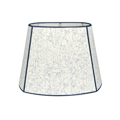 Aux Abris - Friends Blue Dogs on White Wallpaper Lampshade