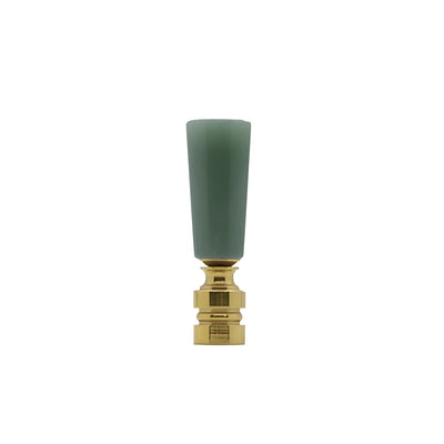 Aventurine Cylinder Finial on Polished Brass Base