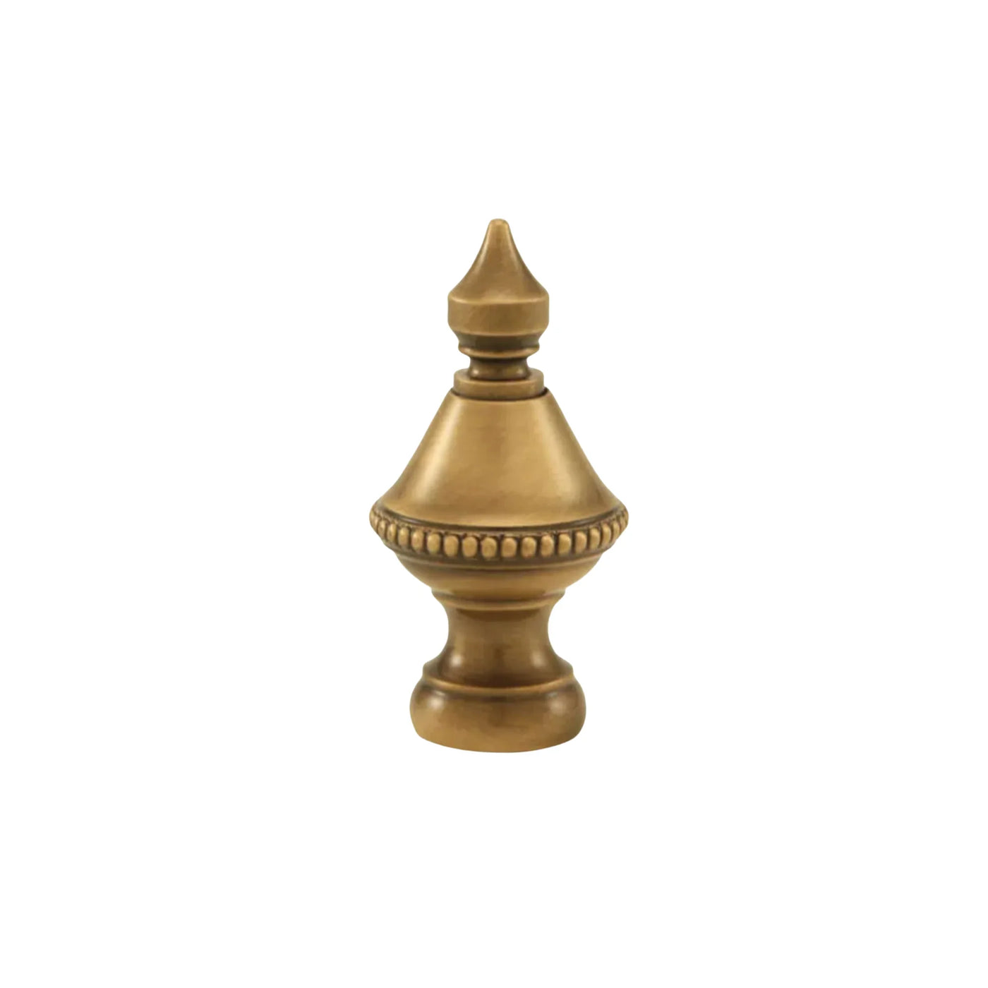Beaded Knob Antique Brass Finial