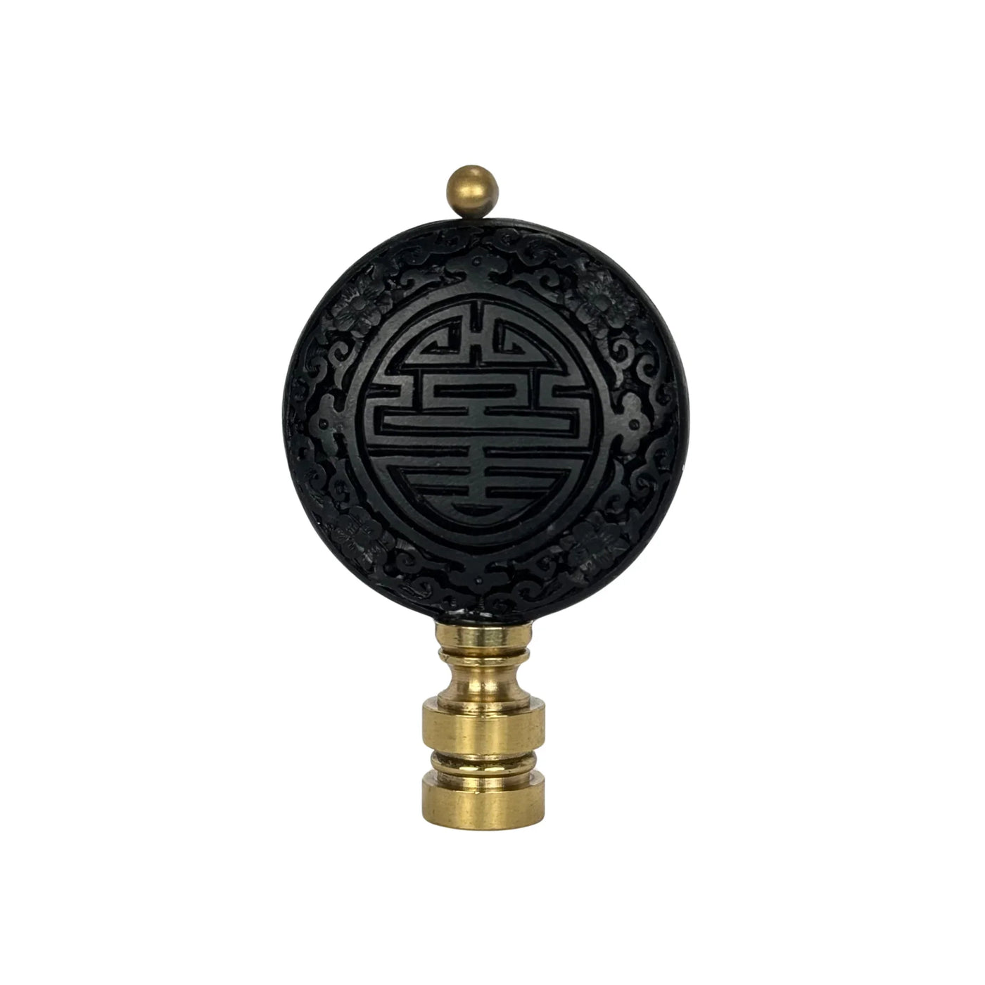 Black Cinnabar Disk Finial