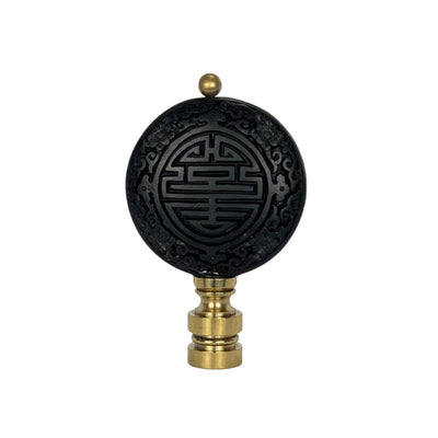 Black Cinnabar Disk Finial