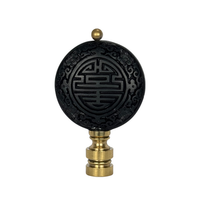 Black Cinnabar Disk Finial