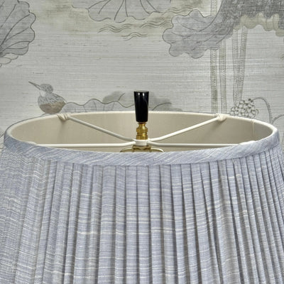 Black Obsidian Cylinder Finial with Polished Brass Base Close Up