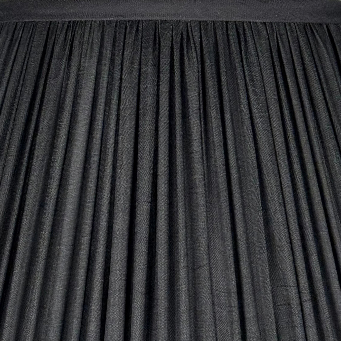 Black Sari Lampshade with Black Silk Trim Close Up