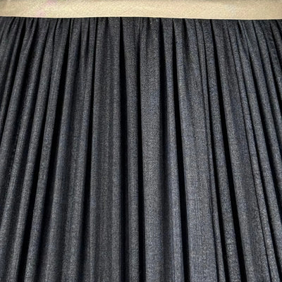 Black Sari Lampshade with Champagne Silk Trim Up Close