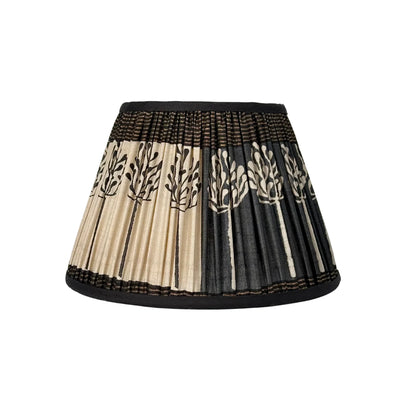 Black & Taupe Sari Lampshade with Black Silk Trim