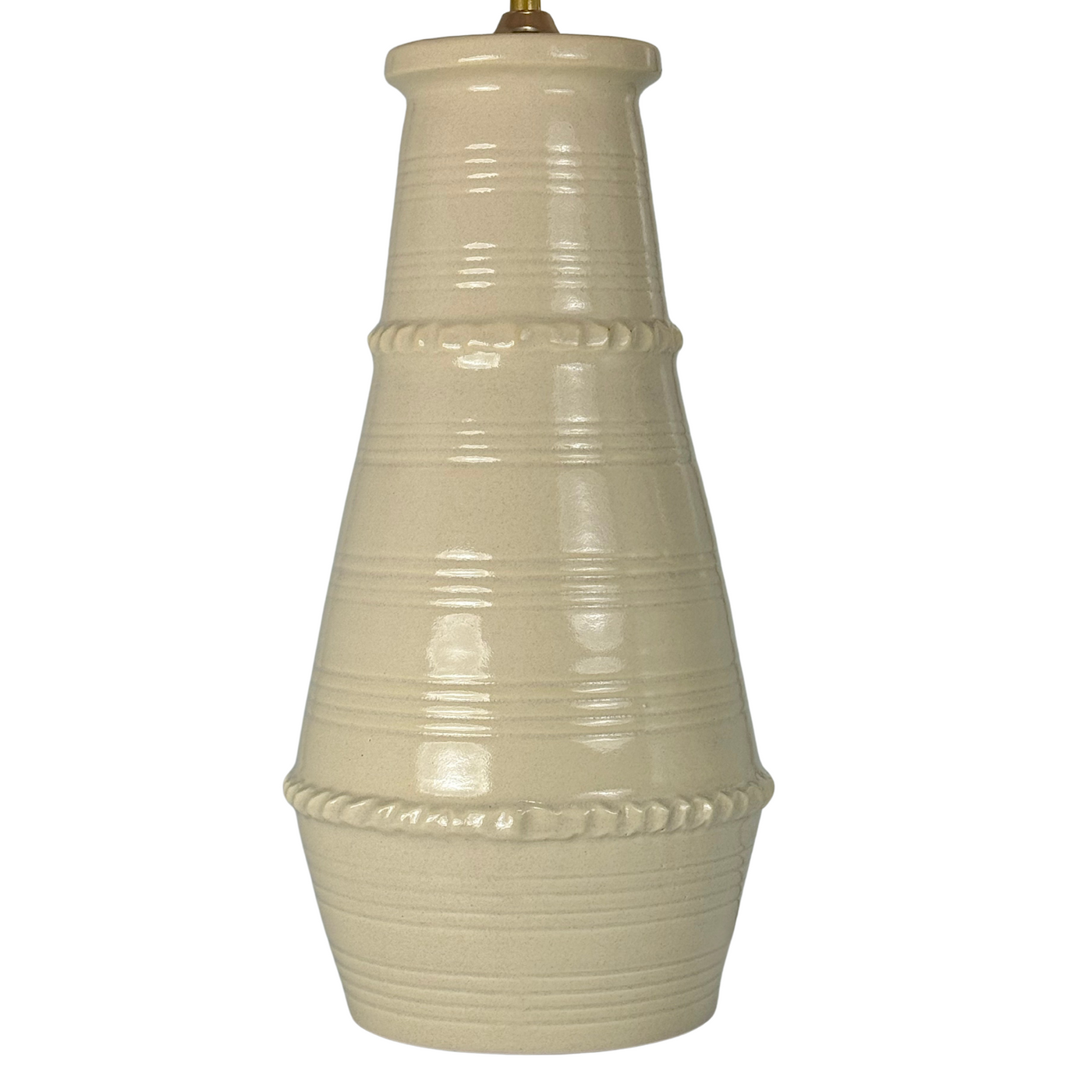 Blonde Ribbed Vase Ceramic Table Lamp