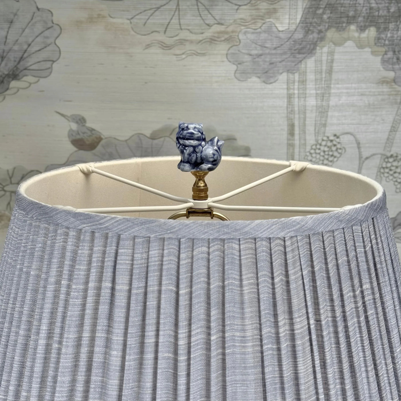 Blue Foo Dog Finials Close Up