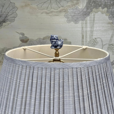 Blue Foo Dog Finials Close Up