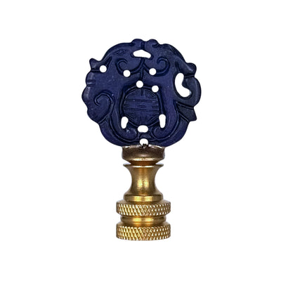 Small Blue Jade Dragons Carved Finial