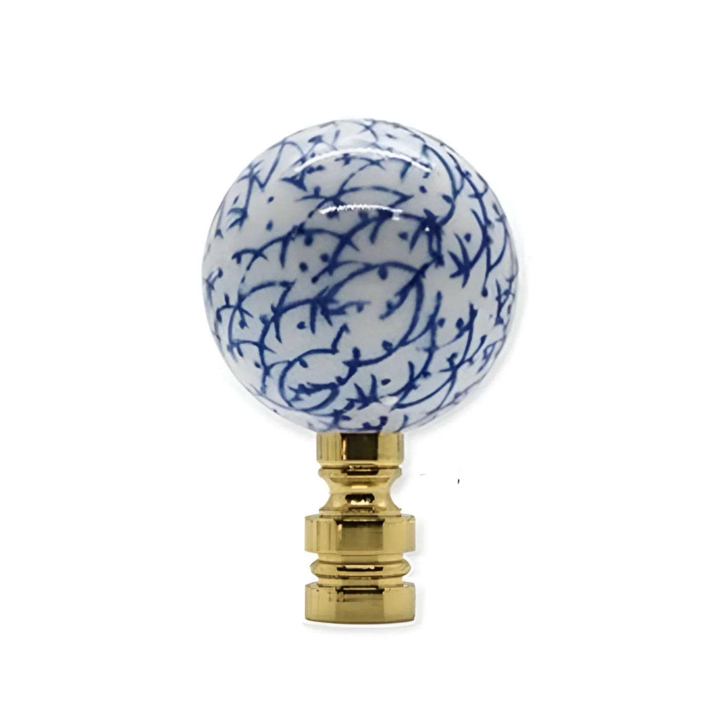 Blue Lines Porcelain Finial