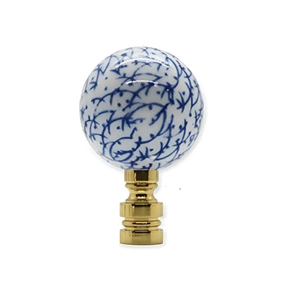 Blue Lines Porcelain Finial