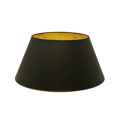 Handmade black lamp shade with gold interior
