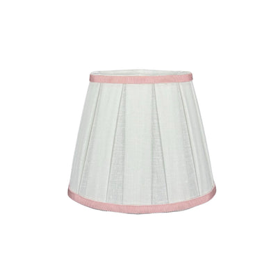 Box Pleat Linen Chandelier Shade with Light Pink Trim hero