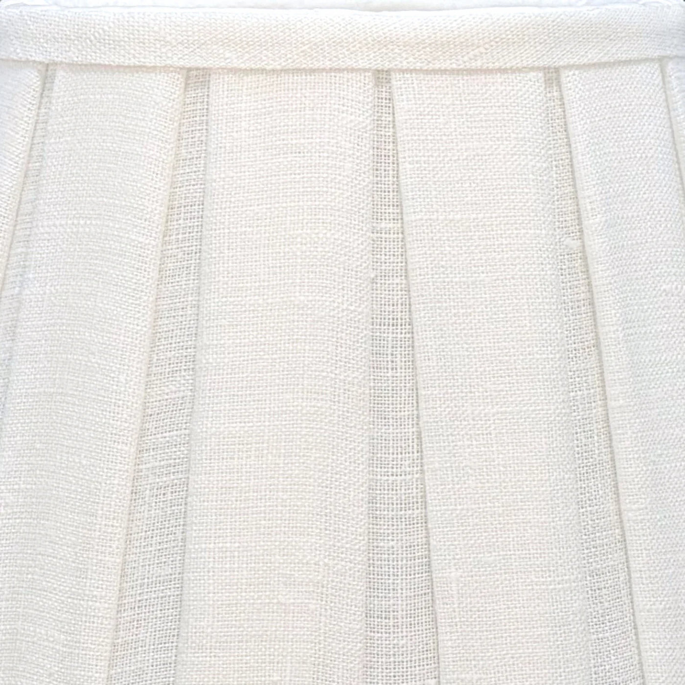 Box pleat linen chandelier shade up close