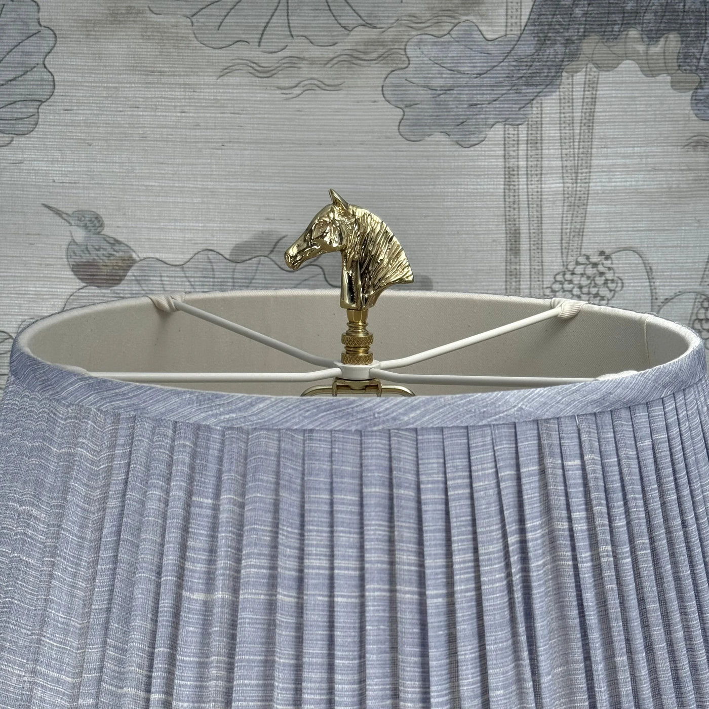 Brass Horse Head Finial Close Up