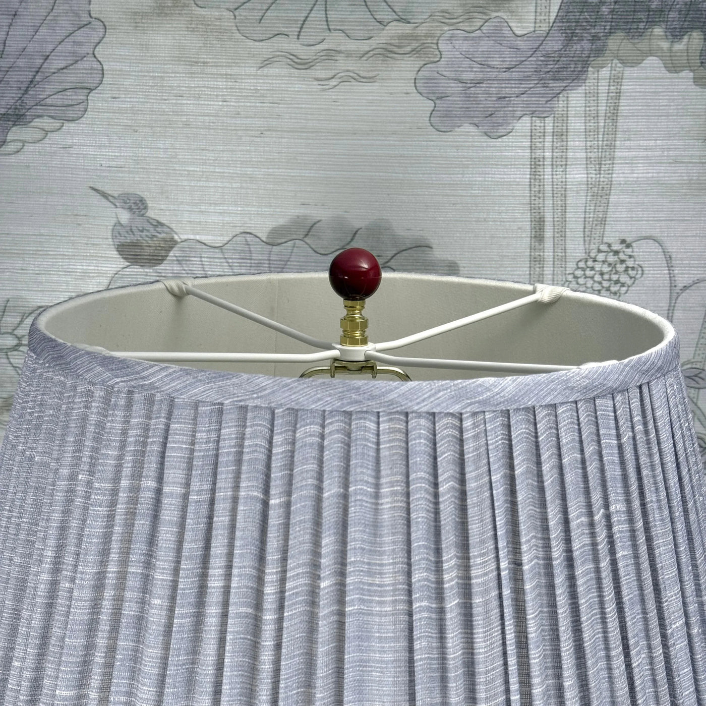 Burgundy Ceramic Finial Close Up