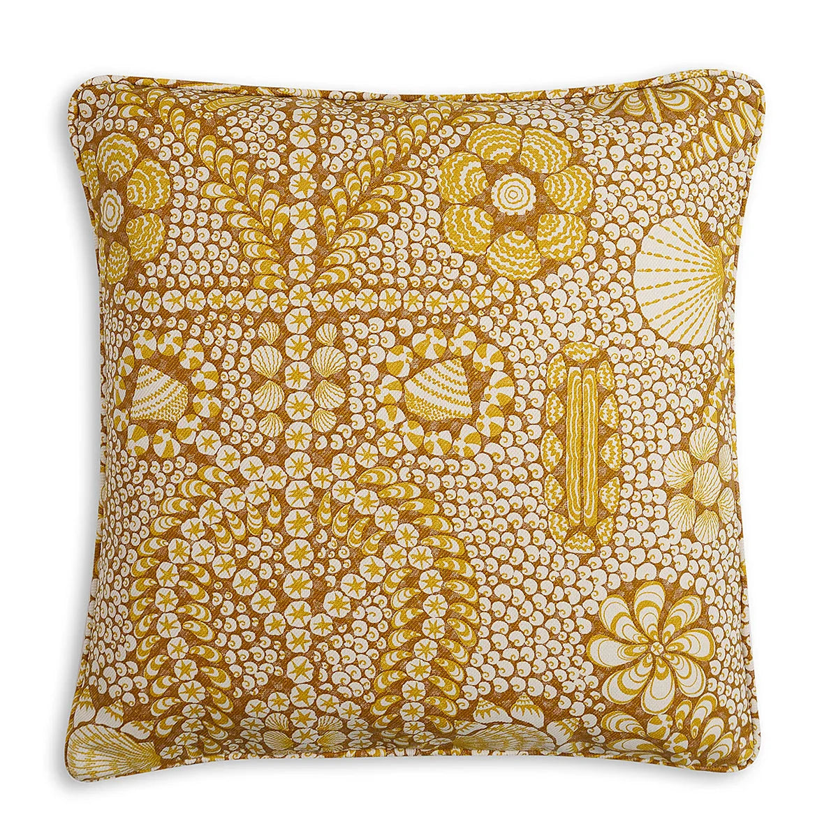 Large Fermoie Yellow Outdoor Shell Cushion