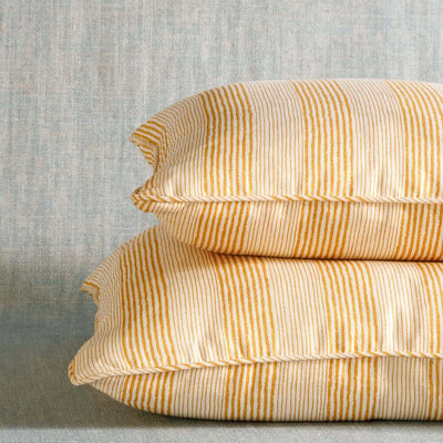 Fermoie Yellow Ticking Pillows