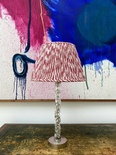 Cherry Quiver lampshade on glass lamp