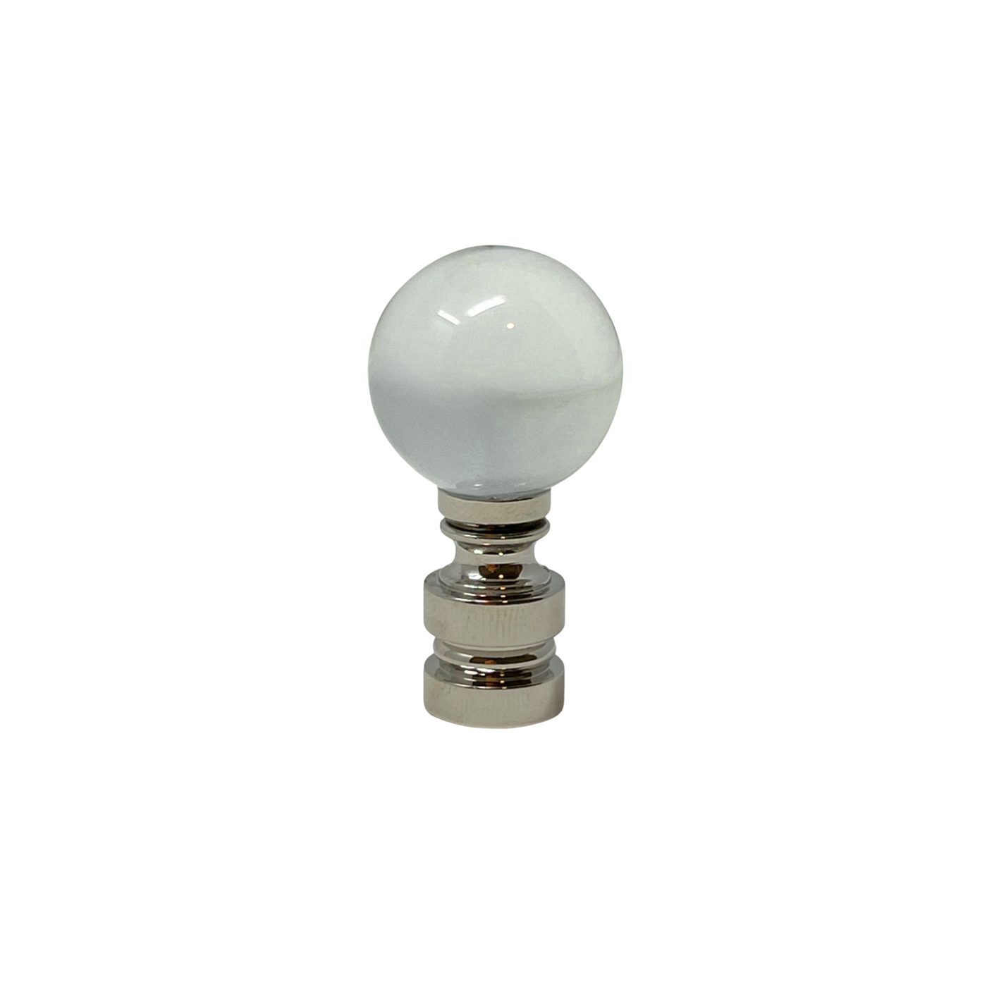 Clear Crystal Ball Finial 25mm Polished Nickel