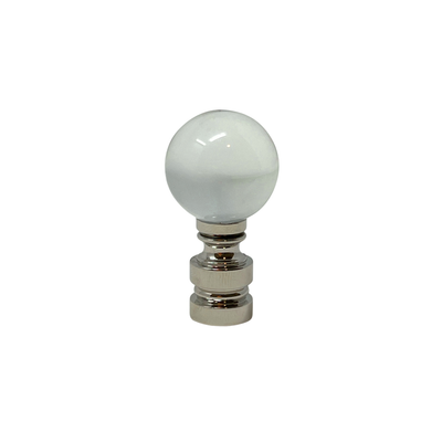 Clear Crystal Ball Finial 25mm Polished Nickel