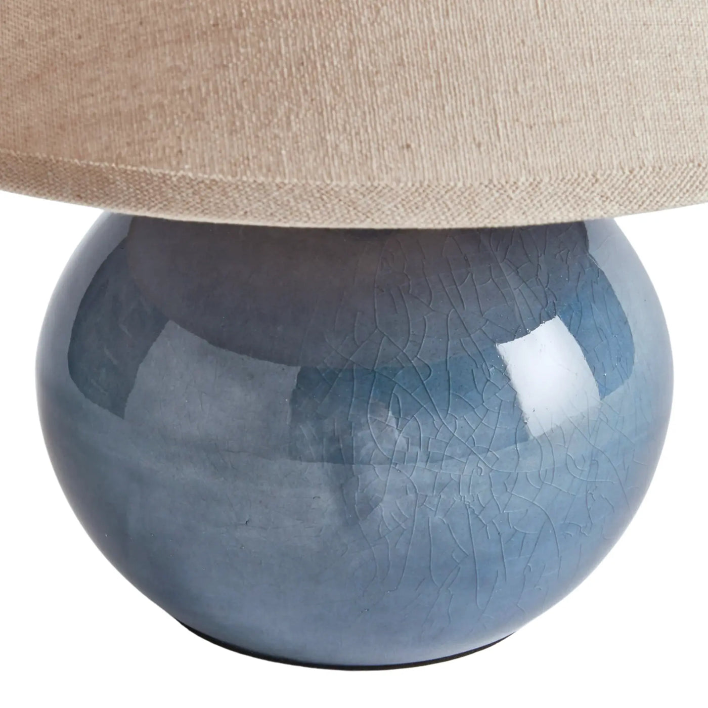 Close up of Charlie Mini Blue Porcelain Lamp